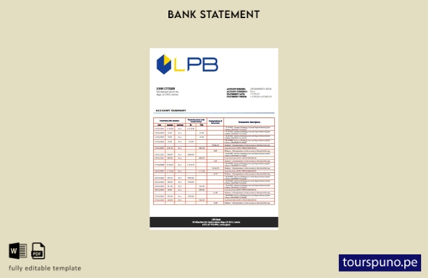 listo para imprimir plantilla de word   extracto bancario LPB de Letonia
